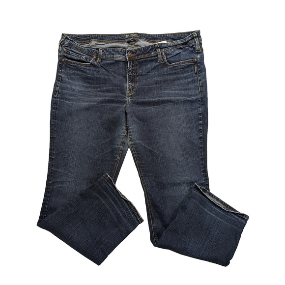 Silver Jeans Women Size 24 L 32 Aiko Plus Straight Western Classic Distressed - Picture 1 of 15
